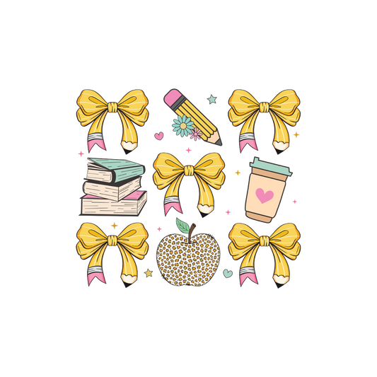 Coquette Pencil Bows Digital Design