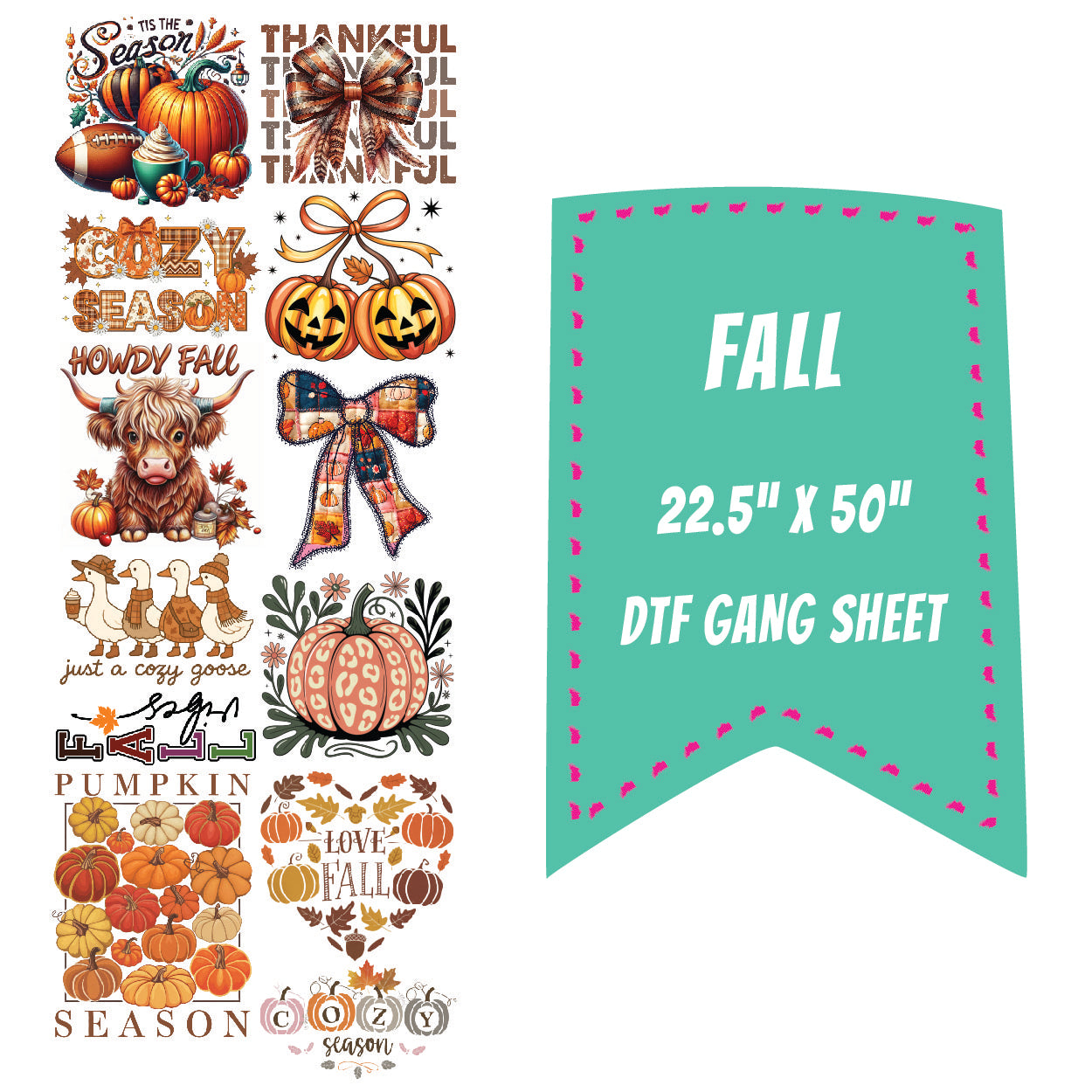 Fall DTF Gang Sheet 22.5x60"