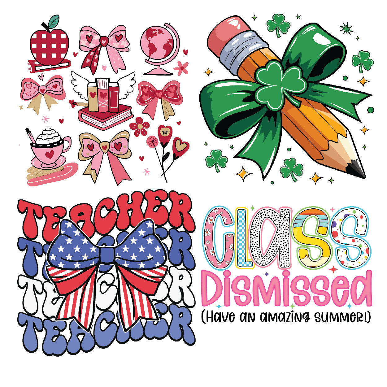 Holiday Teacher DTF Gang Sheet