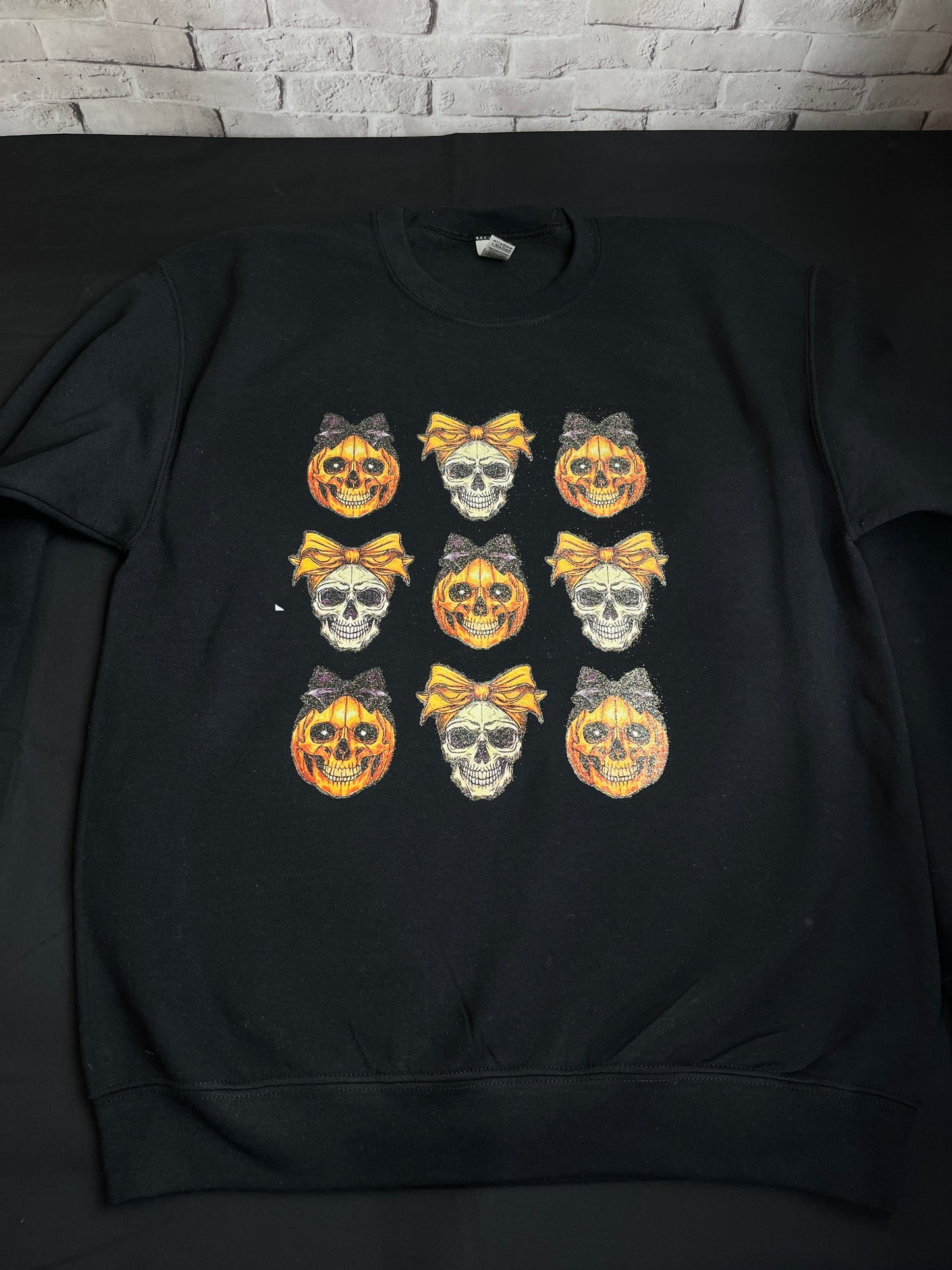 Pumpking and Skulls Glitter Sweatshirt