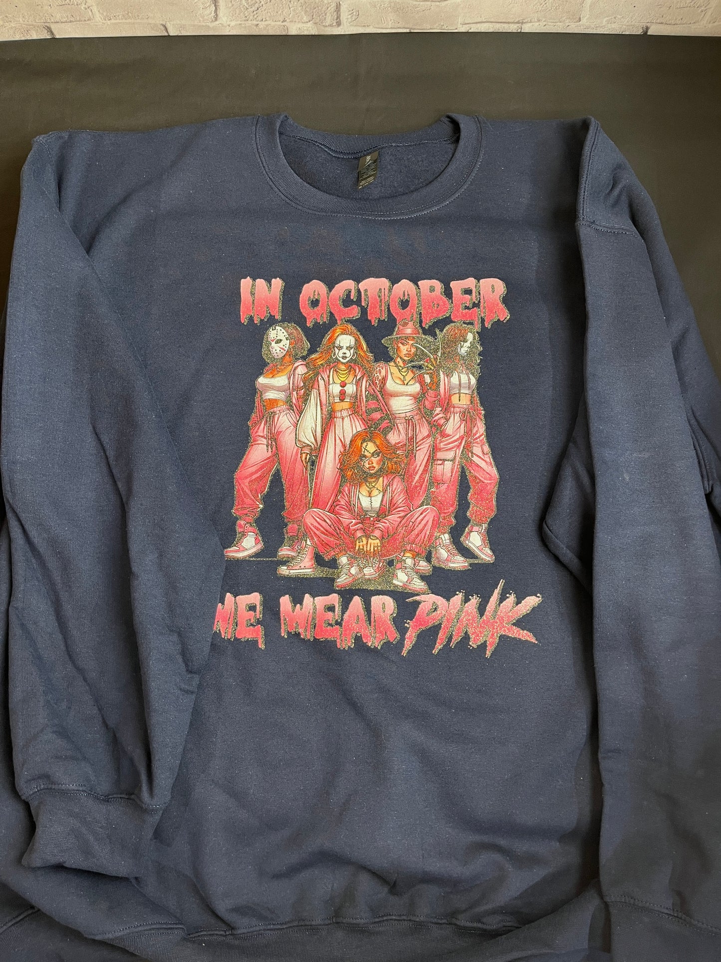 In October We Wear Pink - GLITTER - Horror Girls - Sweatshirt