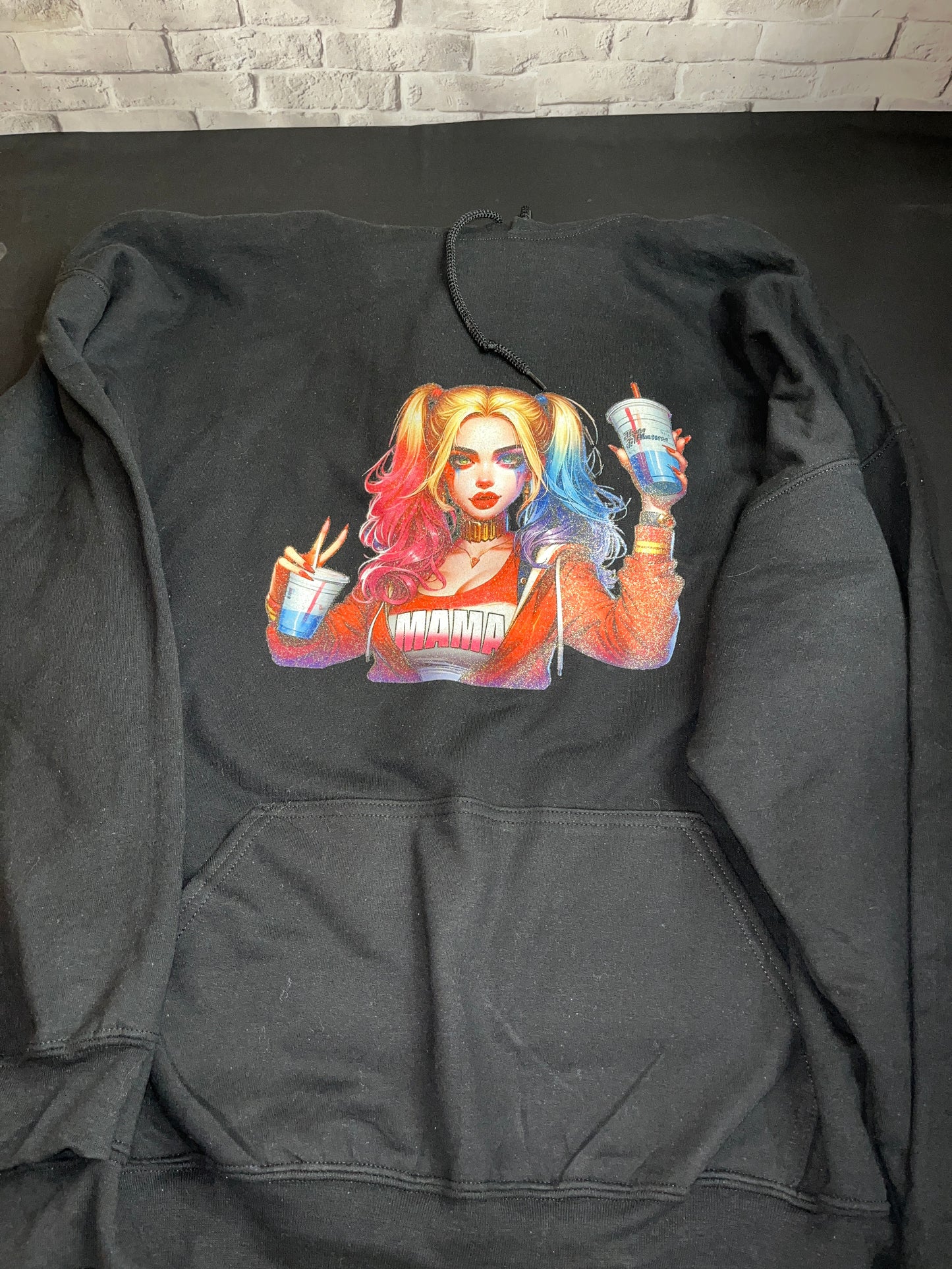 Horror Mama - Harley Quinn GLITTER Hoodie