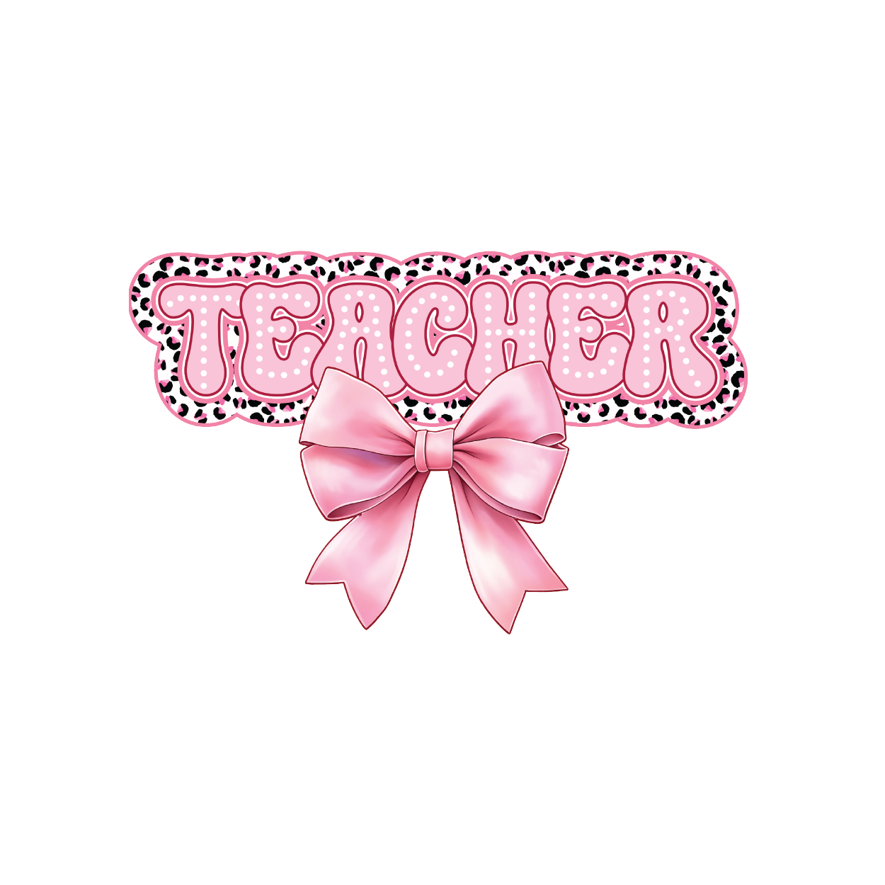 Teacher with Leopard Print Digital Design