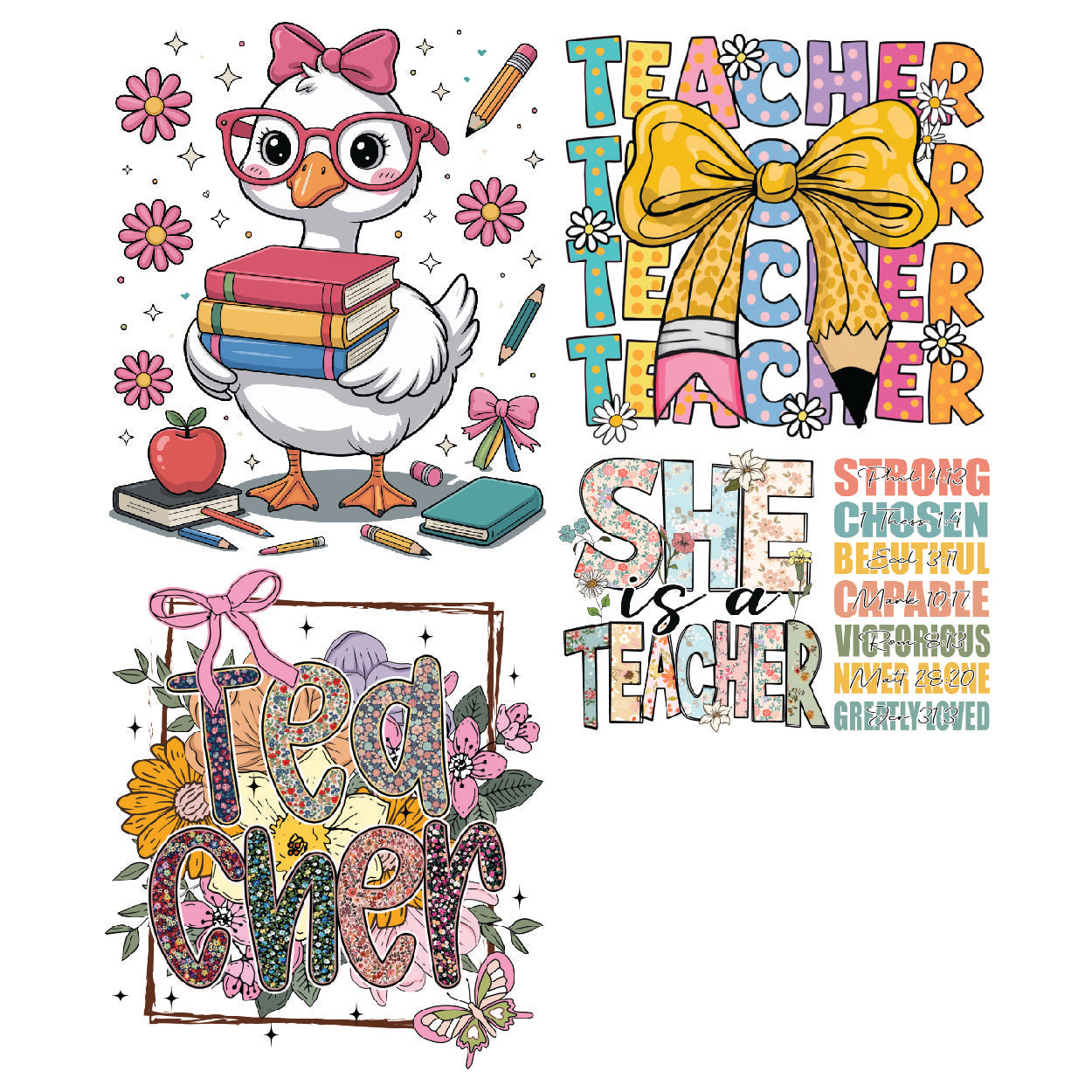 Teacher 2 DTF Gang Sheet