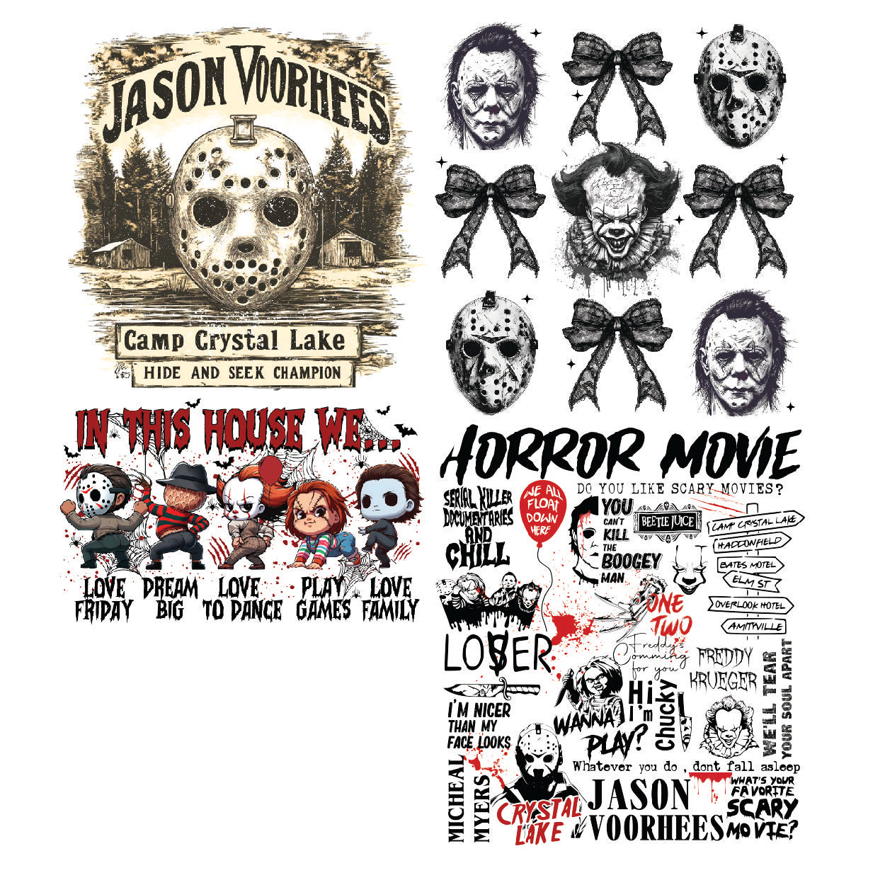 Horror 1 DTF Gang Sheet 22.5x55"