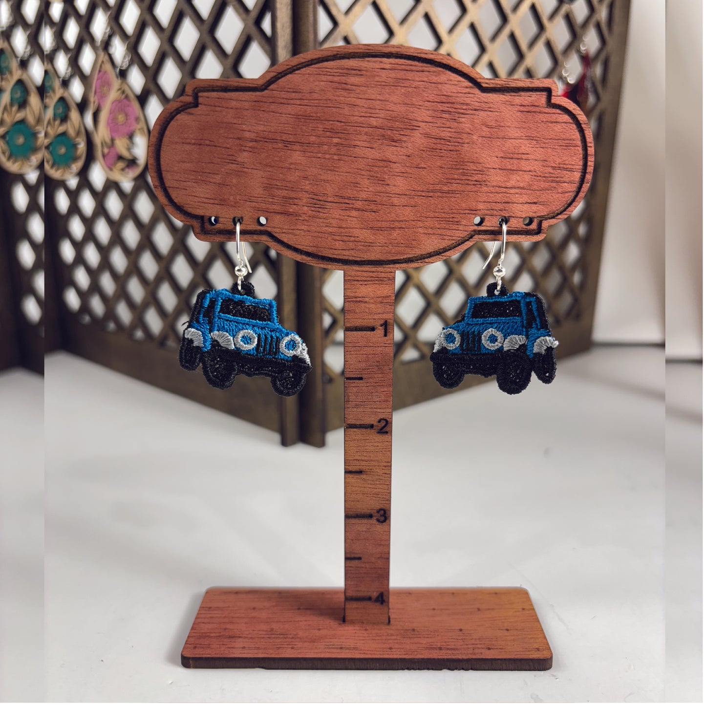 Jeep Earrings - Embroidered