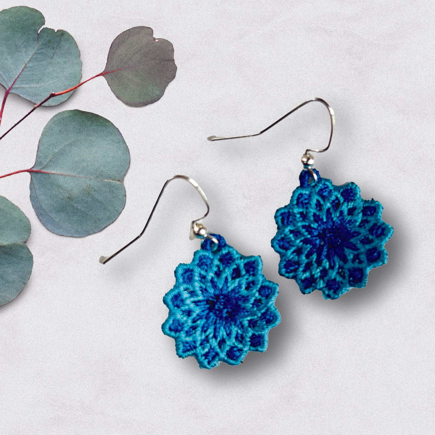 Dahlia Earrings - Embroidered