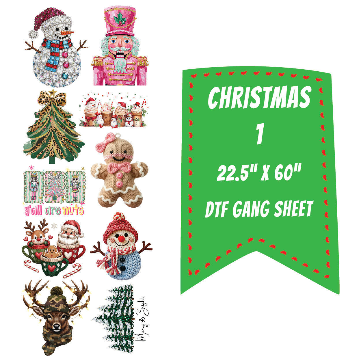 Christmas 1 DTF Gang Sheet