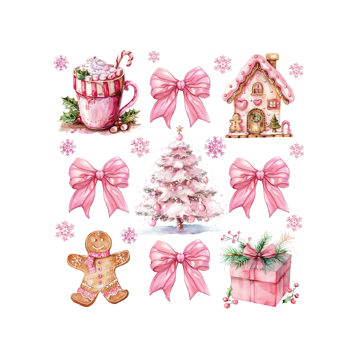 Pink Coquette Gingerbread Digital Design