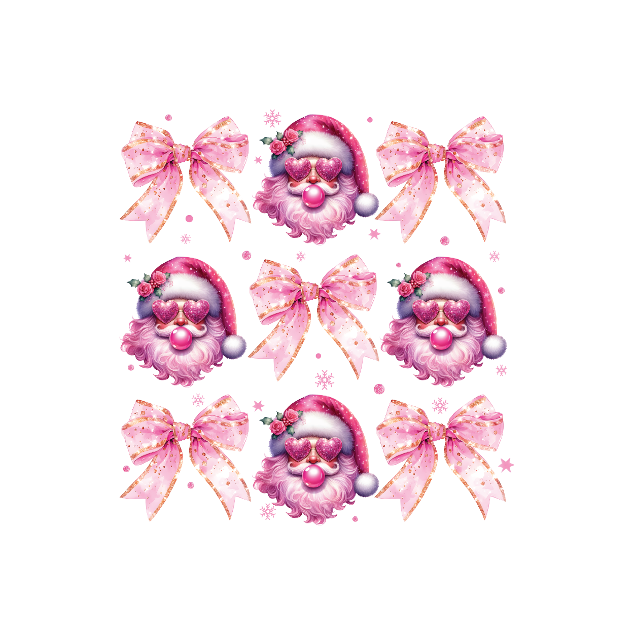 Pink Coquette Santa Bubble Gum Digital Design