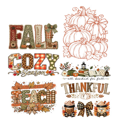 Fall 1 DTF Gang Sheet 22.5" x 60" – Ready to Press Heat Transfers