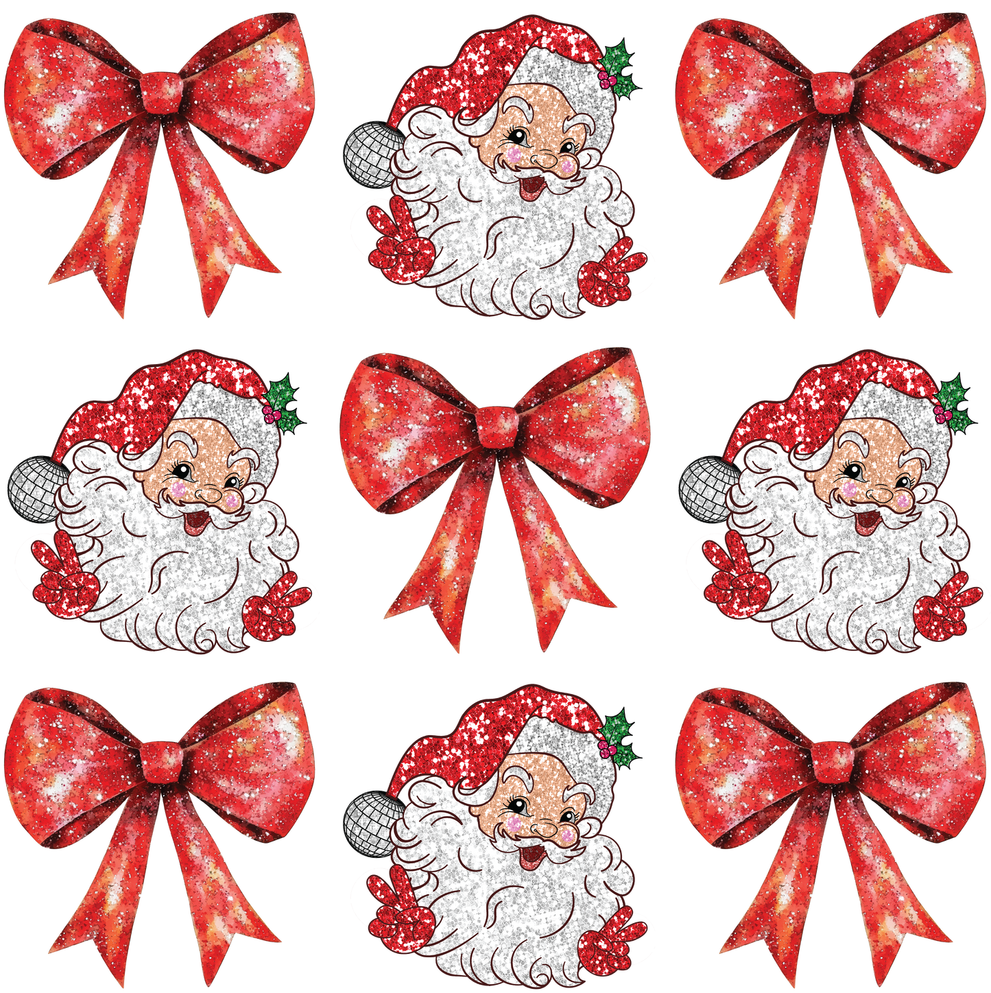 Faux Glitter Santa Coquette