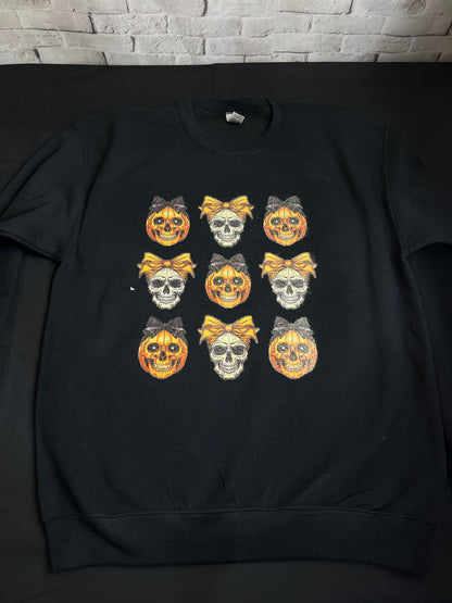 Pumpking and Skulls Glitter Sweatshirt