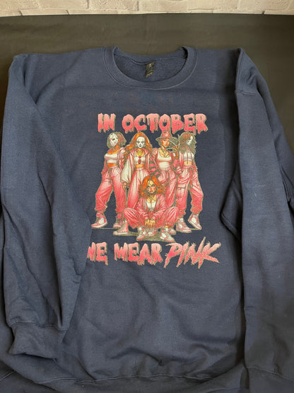 In October We Wear Pink - GLITTER - Horror Girls - Sweatshirt