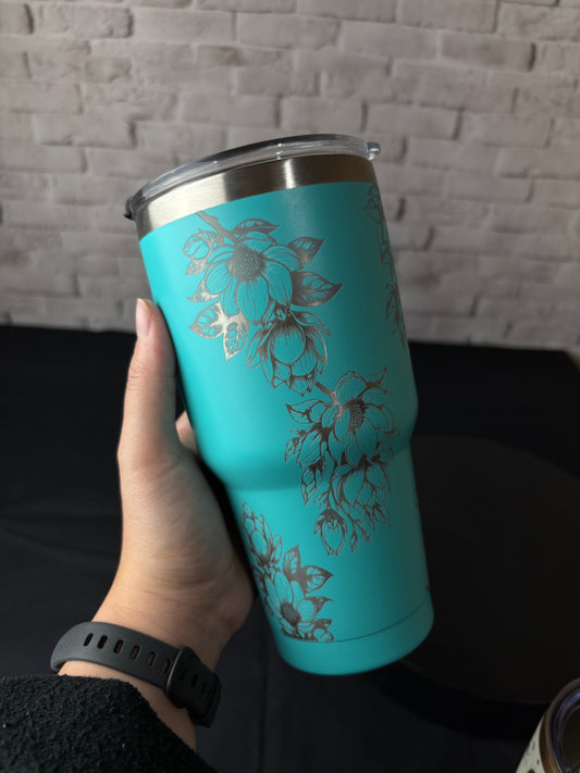 Engraved Magnolia 30oz Tumbler