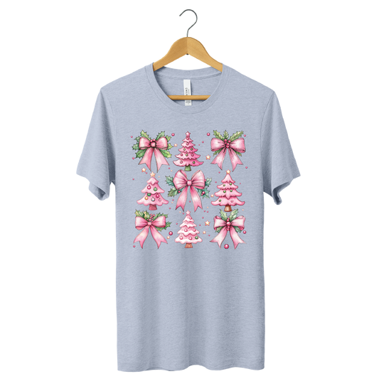 Pink Coquette Christmas Trees DTF Transfer