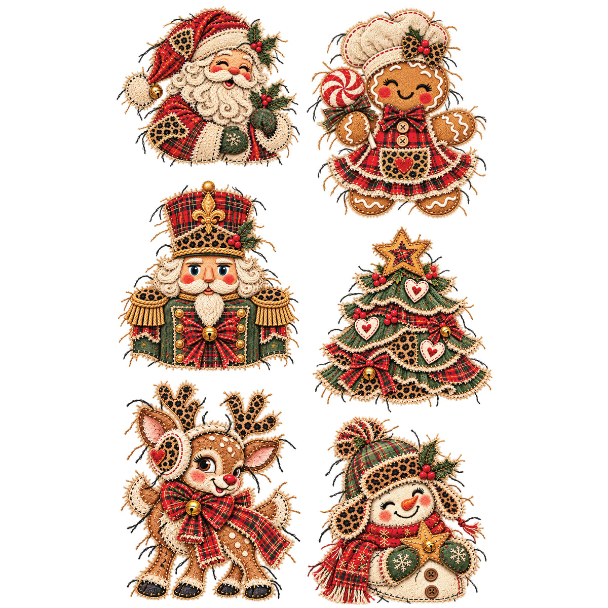 Plaid Patchwork Christmas DTF Gang Sheet 22.5" x 60" – Ready to Press Heat Transfers