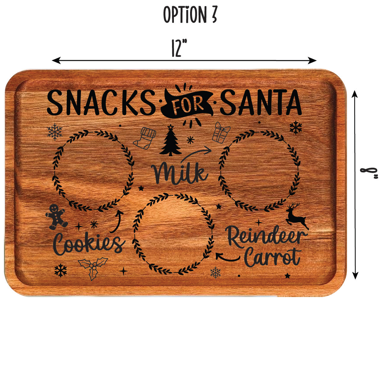 Acacia Wood Santa Treat Boards