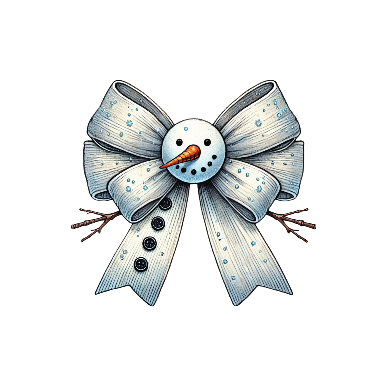 Snowman Bow Digital Design