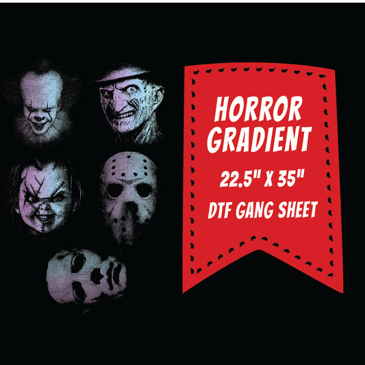 Horror Soft Gradient DTF Gang Sheet 22.5x35"