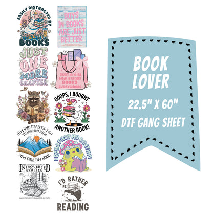 Book Lover DTF Gang Sheet 22.5x60"