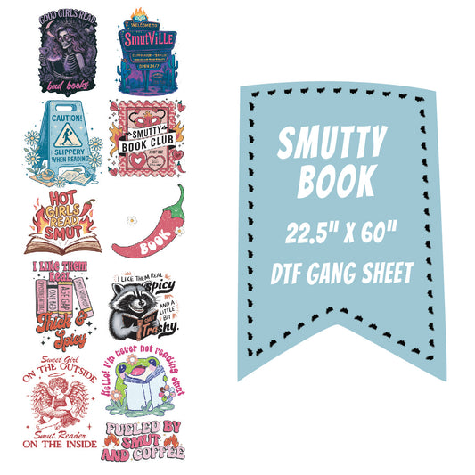 Smutty Book DTF Gang Sheet 22.5x60"