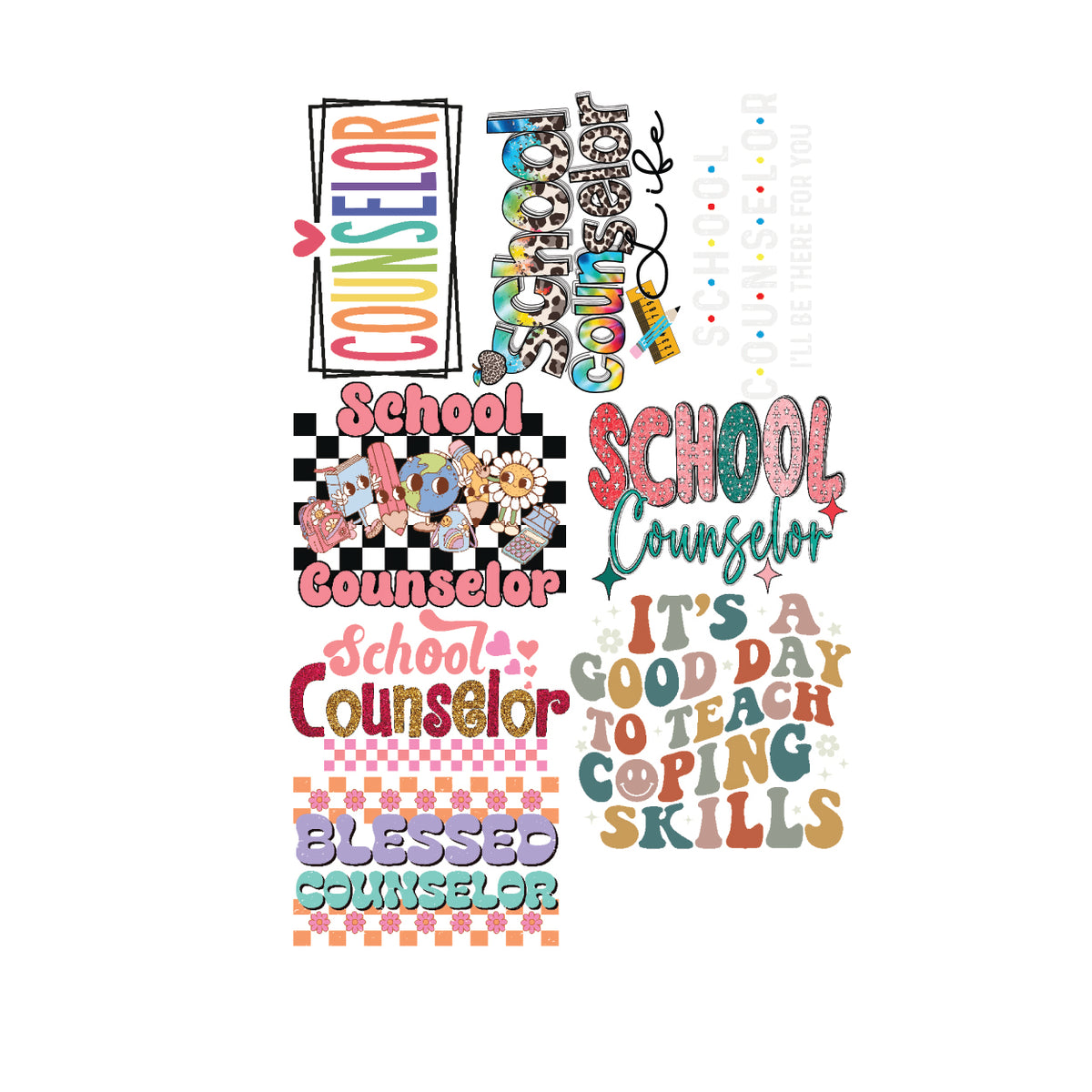 School Counselor DTF Gang Sheet