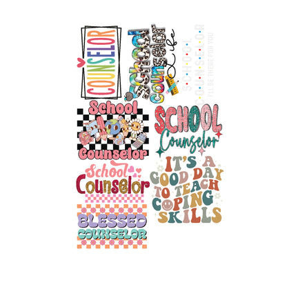 School Counselor DTF Gang Sheet