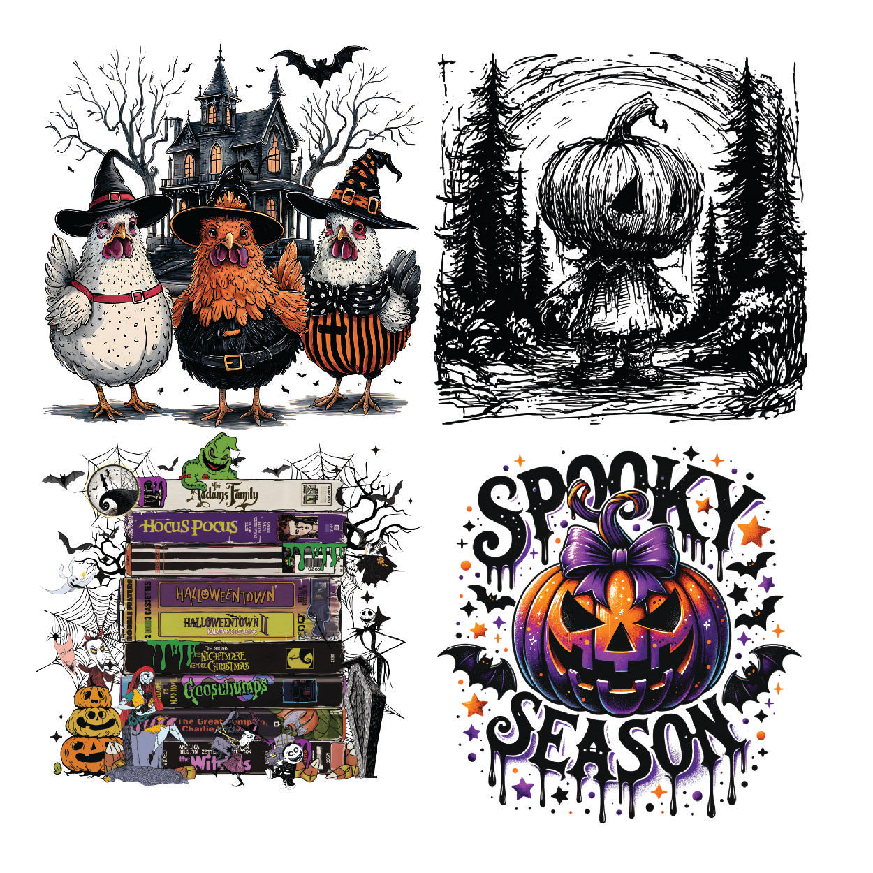 Halloween 1 DTF Gang Sheet 22.5x60" (with 2 Bonus designs)