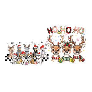 Cute Animal Christmas Gang Sheet