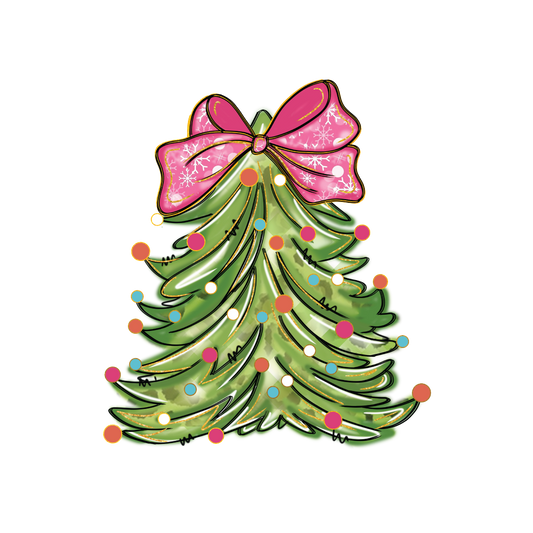 Watercolor Christmas Tree Digital Design