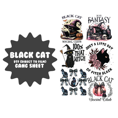 Black Cat DTF Gang Sheet - 22x37