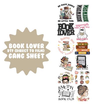 Book Lover DTF Gang Sheet - 22x64.5