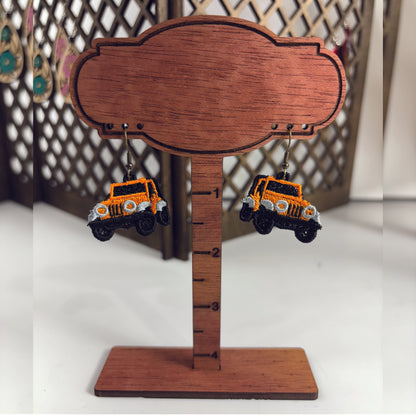 Jeep Earrings - Embroidered