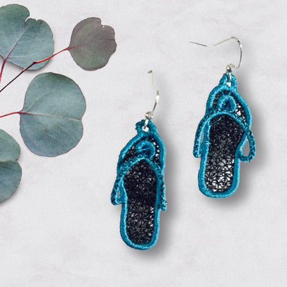 Flip Flop Earrings - Embroidered