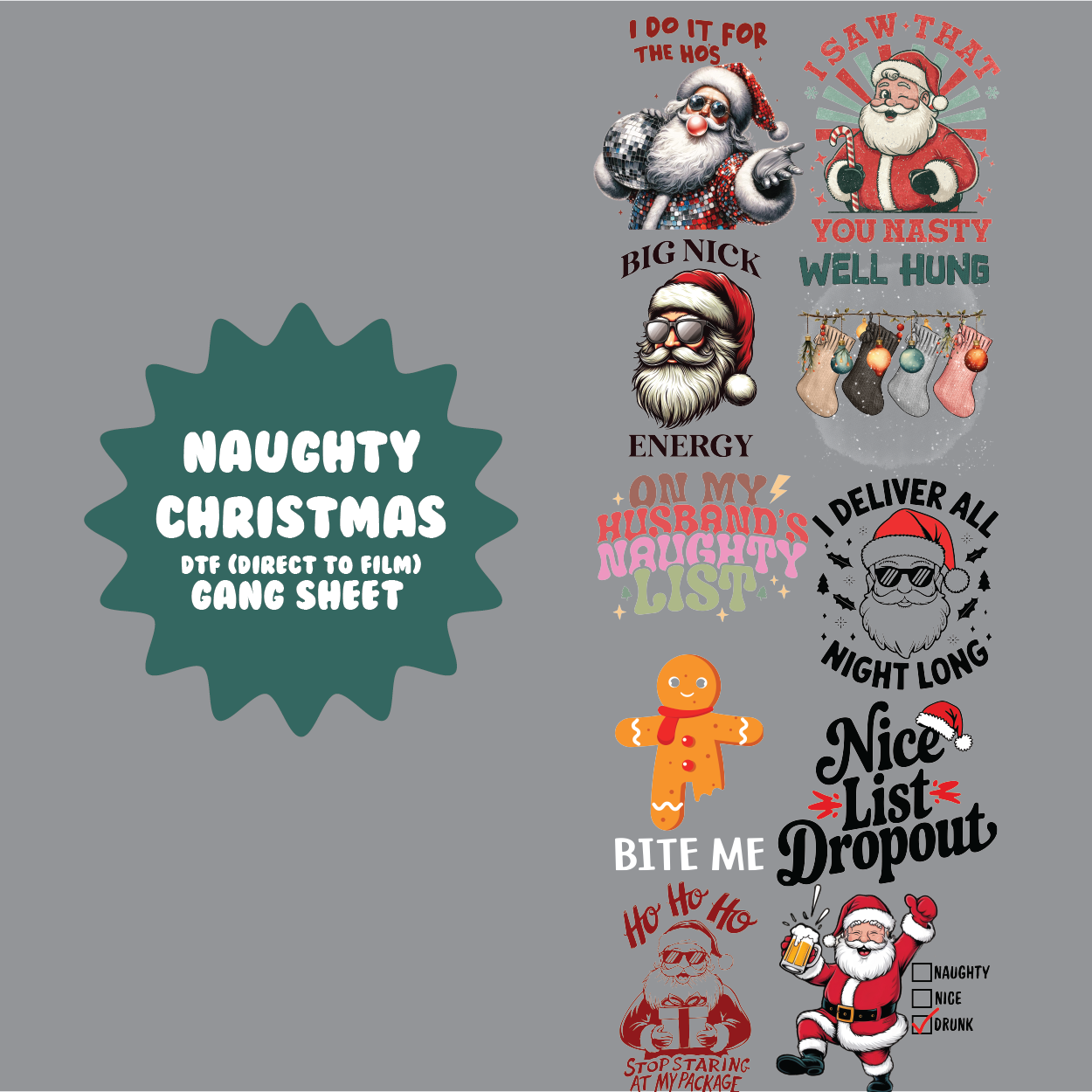 Naughty Christmas Gang Sheet