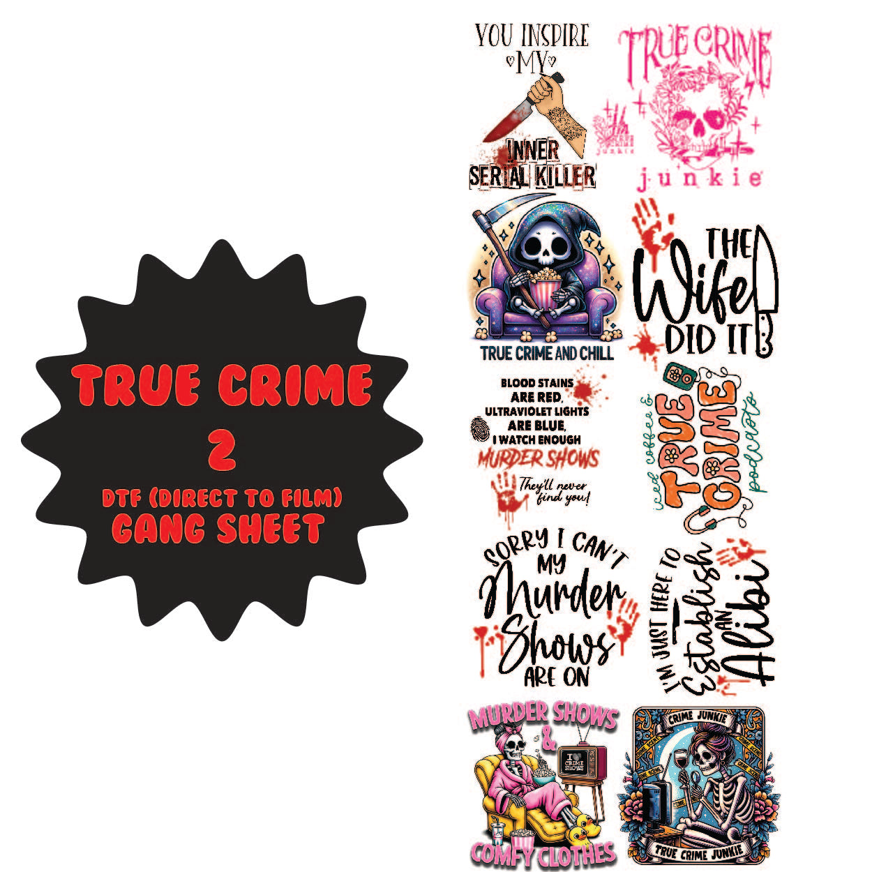 True Crime 2 DTF Gang Sheet