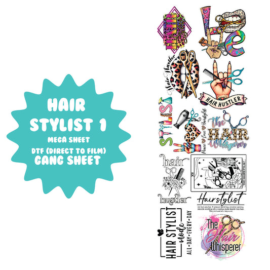 Hair Stylist 1 DTF Gang Sheet - 22x60