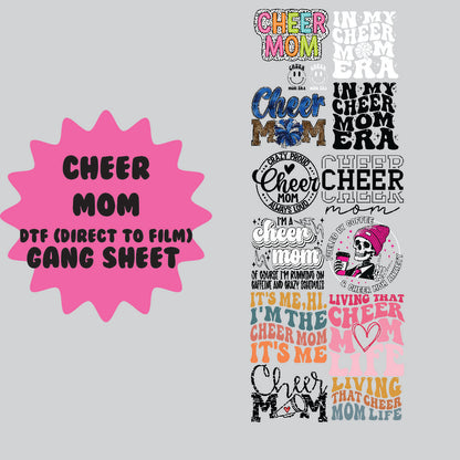 Cheer Mom DTF Gang Sheet - 22x60