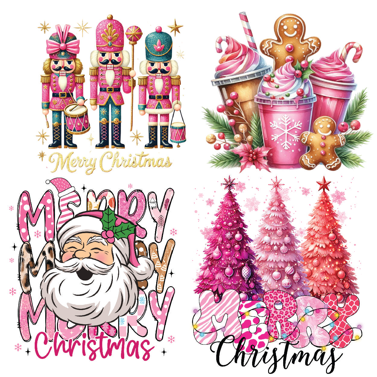 Youth Pink Christmas Gang Sheet