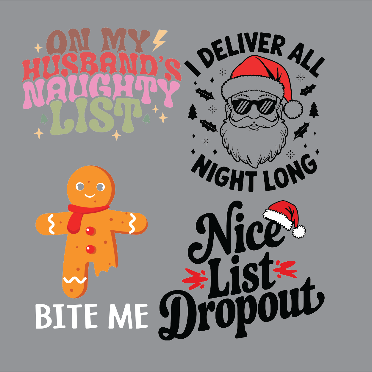 Naughty Christmas Gang Sheet