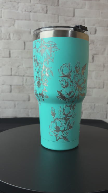 Engraved Magnolia 30oz Tumbler