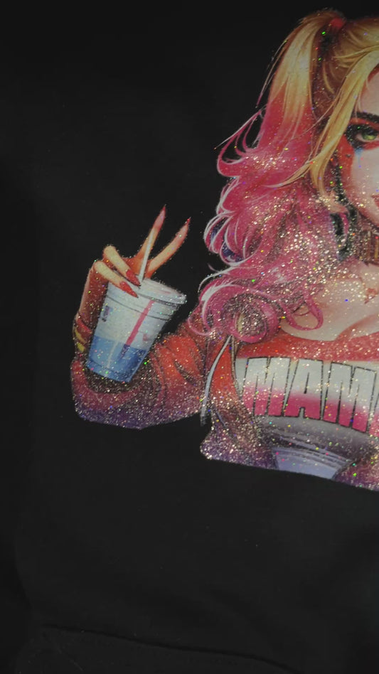 Horror Mama - Harley Quinn GLITTER Hoodie