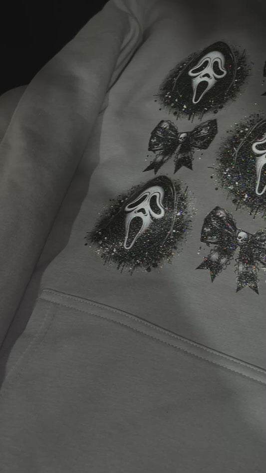 Ghost Face Coquette Bow GLITTER - Hoodie