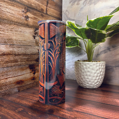 Wooden Fish 3D Carved - 20oz Tumbler