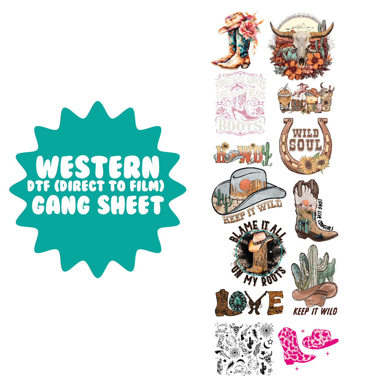 Western DTF Gang Sheet - 22x61